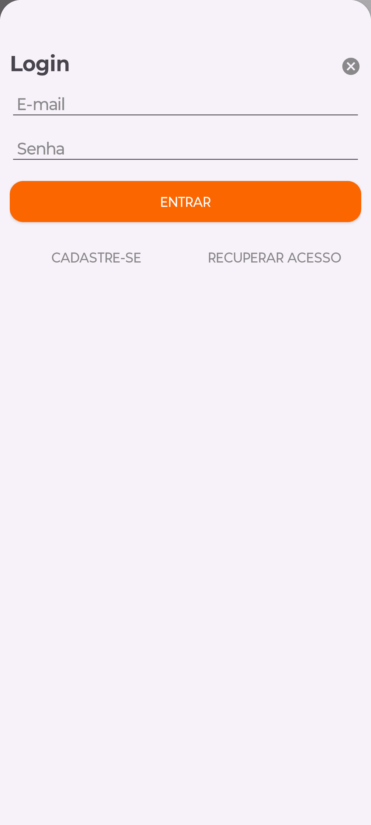 Cadastro de usuário