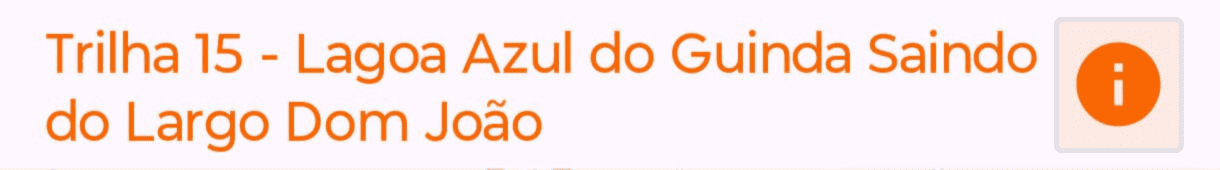 Botão de informações de trilha renderizada no mapa do aplicativo Android