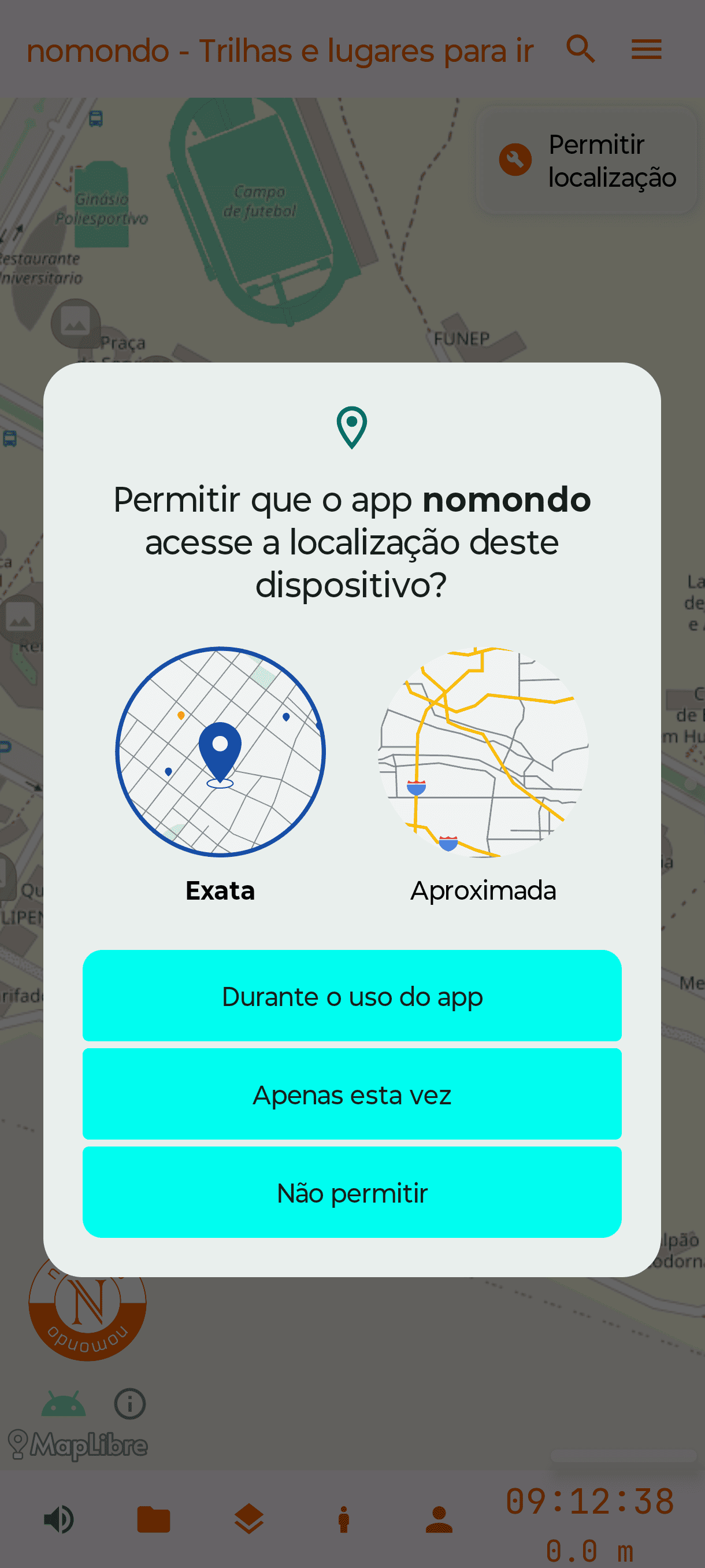 Permissão de localização do aplicativo Android
