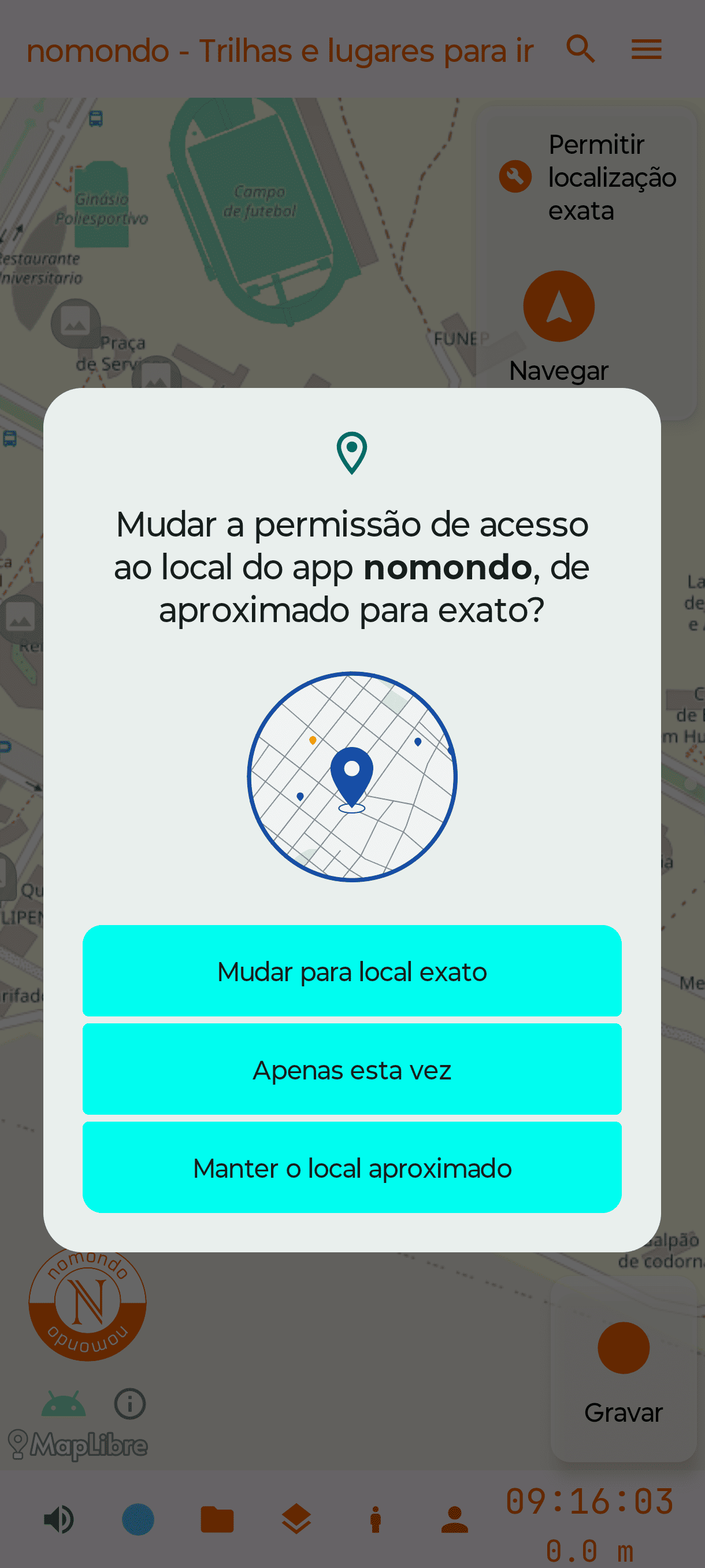 Permissão de localização do aplicativo Android