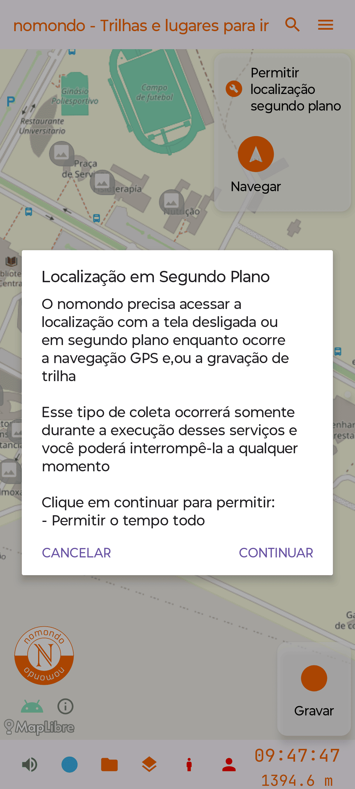 Permissão de localização do aplicativo Android